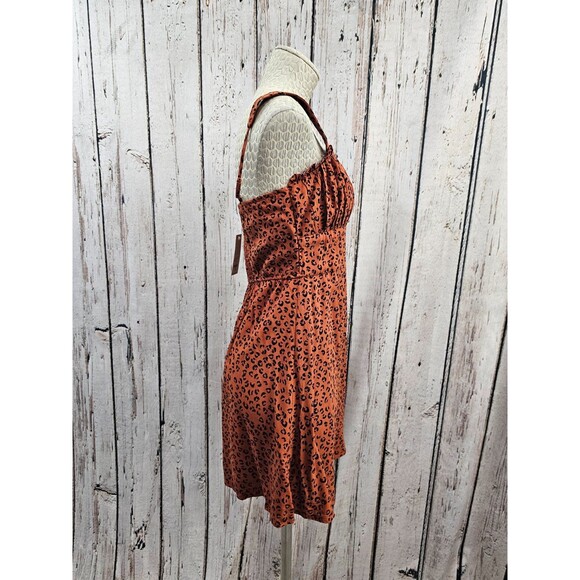 ALK Women's L Trixxi Cheetah Print A-line Mini Skater Summer Mini Dress NEW NWT - Picture 4 of 8